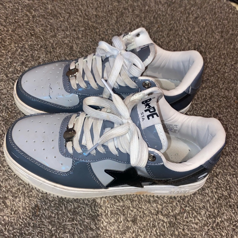 Bape Sta Gray and White Sneakers